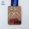 China Manufacturer Cut Alloy Bronze USA Judo Medal with Ribbon